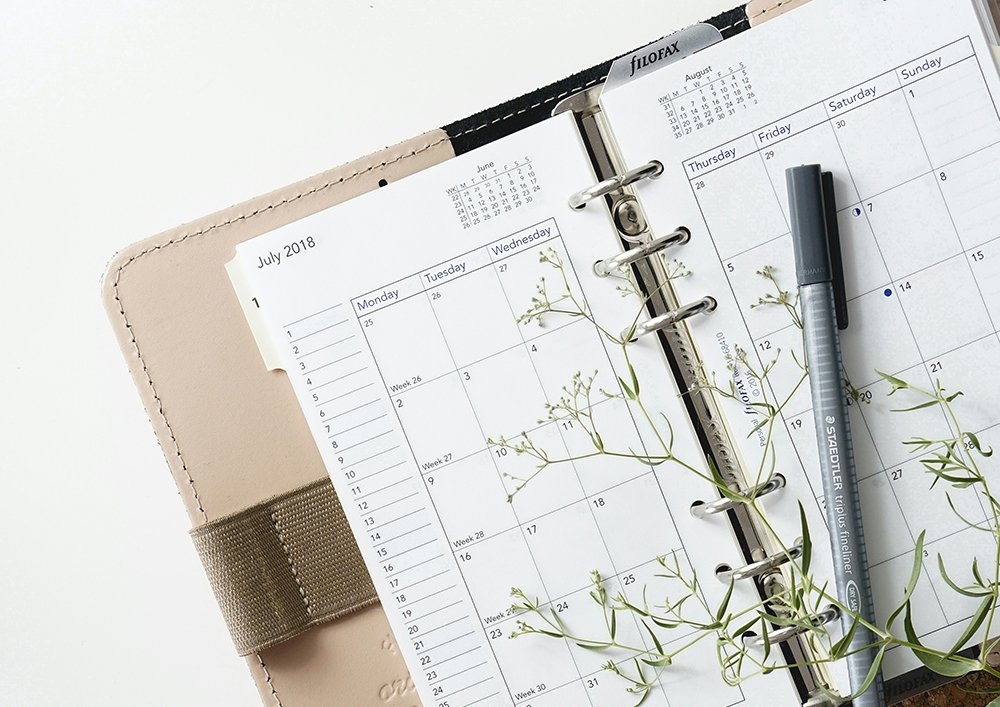 woman's daily planner calendar