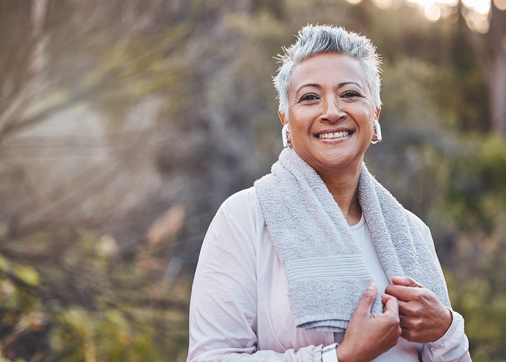 older woman exercising