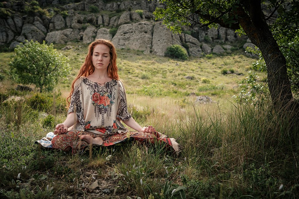 woman meditating