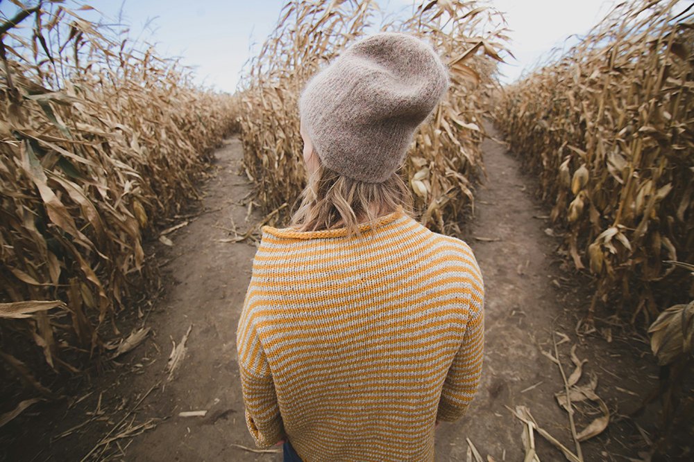 woman choosing between paths